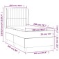 vidaXL Κρεβάτι Boxspring με Στρώμα Σκούρο Γκρι 100x200 εκ. Βελούδινο