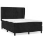 vidaXL Κρεβάτι Boxspring με Στρώμα Μαύρο 140x190 εκ. Βελούδινο