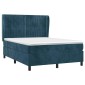vidaXL Κρεβάτι Boxspring με Στρώμα Σκούρο Μπλε 140x200 εκ. Βελούδινο