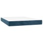 vidaXL Κρεβάτι Boxspring με Στρώμα Σκούρο Μπλε 140x200 εκ. Βελούδινο