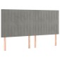 vidaXL Κρεβάτι Boxspring με Στρώμα Ανοιχτό Γκρι 160x200 εκ. Βελούδινο
