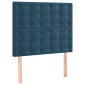 vidaXL Κρεβάτι Boxspring με Στρώμα Σκούρο Μπλε 90x190 εκ. Βελούδινο