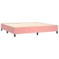 vidaXL Κρεβάτι Boxspring με Στρώμα Ροζ 200x200 εκ. Βελούδινο