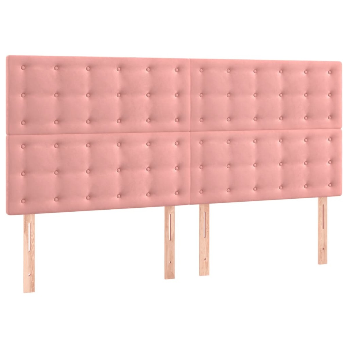 vidaXL Κρεβάτι Boxspring με Στρώμα Ροζ 200x200 εκ. Βελούδινο