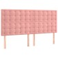 vidaXL Κρεβάτι Boxspring με Στρώμα Ροζ 200x200 εκ. Βελούδινο