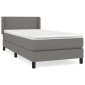vidaXL Κρεβάτι Boxspring με Στρώμα Σκούρο Γκρι 100x200 εκ. Υφασμάτινο