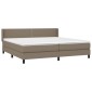 vidaXL Κρεβάτι Boxspring με Στρώμα Taupe 200x200 εκ. Υφασμάτινο