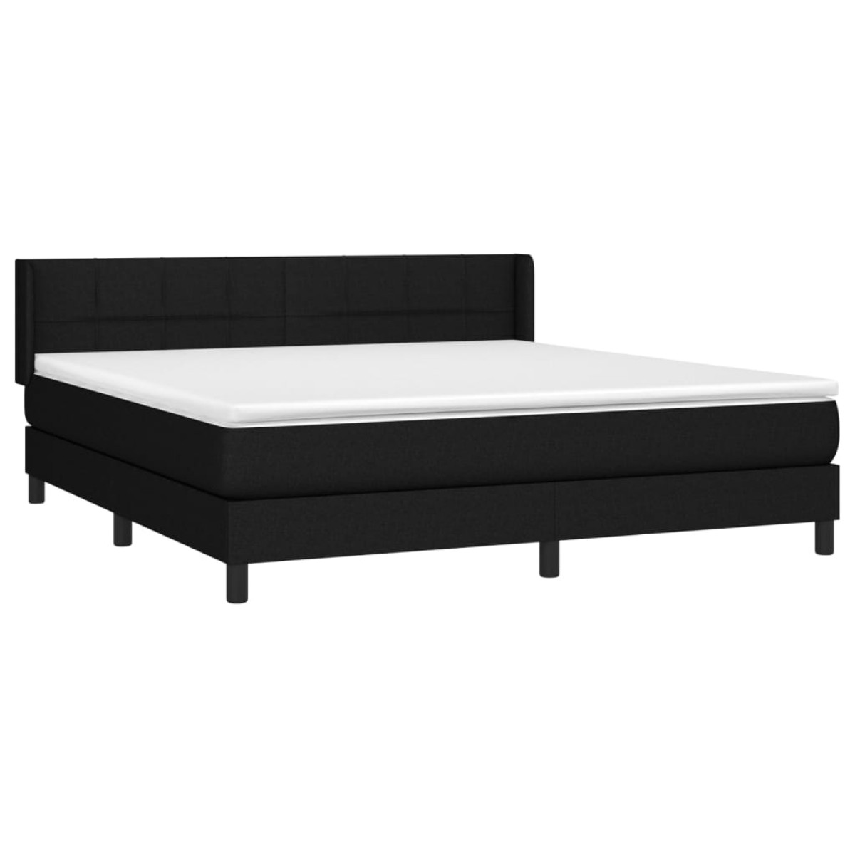 vidaXL Κρεβάτι Boxspring με Στρώμα Μαύρο 160x200 εκ. Υφασμάτινο