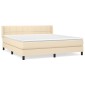 vidaXL Κρεβάτι Boxspring με Στρώμα Κρεμ 180x200 εκ. Υφασμάτινο
