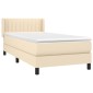 vidaXL Κρεβάτι Boxspring με Στρώμα Κρεμ 80 x 200 εκ. Υφασμάτινο
