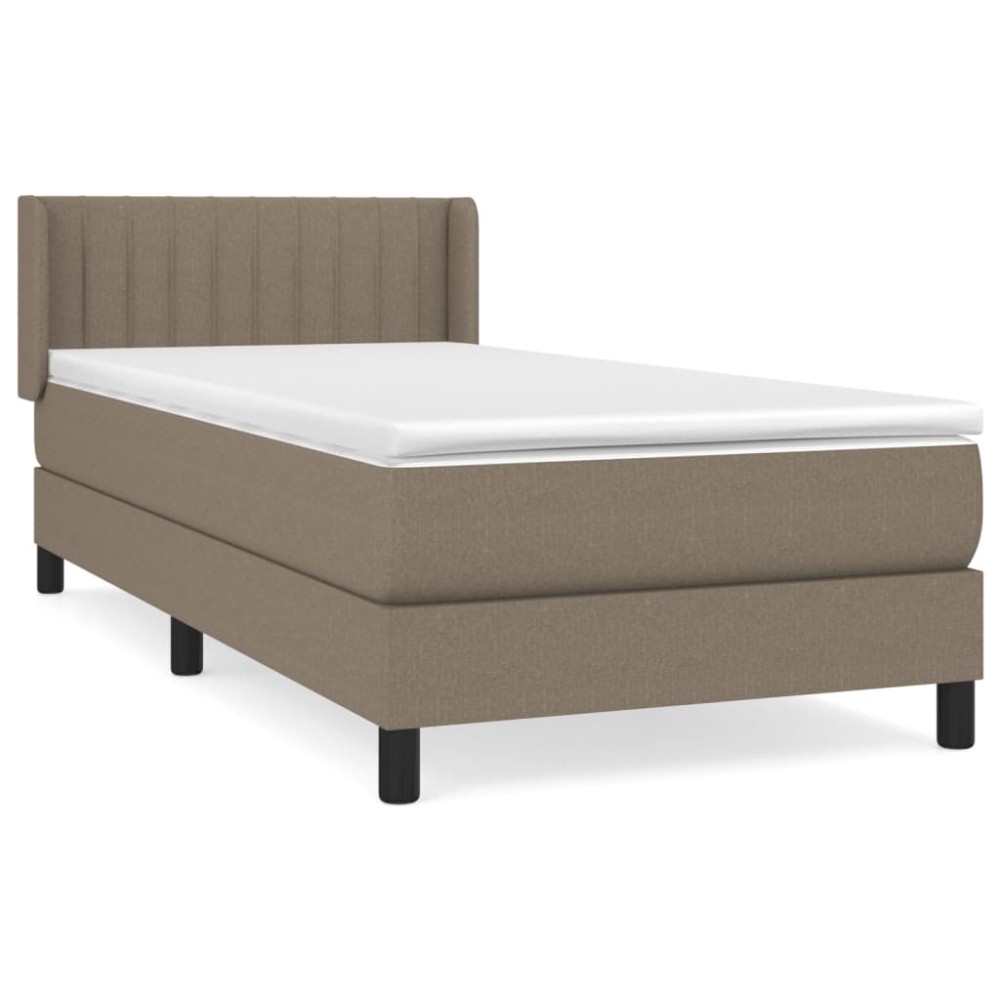 vidaXL Κρεβάτι Boxspring με Στρώμα Taupe 90x190 εκ.Υφασμάτινο