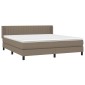 vidaXL Κρεβάτι Boxspring με Στρώμα Taupe 180x200 εκ. Υφασμάτινο
