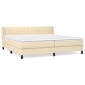 vidaXL Κρεβάτι Boxspring με Στρώμα Κρεμ 200x200 εκ. Υφασμάτινο