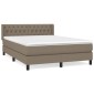 vidaXL Κρεβάτι Boxspring με Στρώμα Taupe 140x190 εκ. Υφασμάτινο