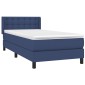 vidaXL Κρεβάτι Boxspring με Στρώμα Μπλε 100 x 200 εκ. Υφασμάτινο