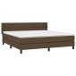 vidaXL Κρεβάτι Boxspring με Στρώμα Σκούρο Καφέ 180x200 εκ Υφασμάτινο