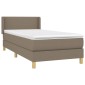 vidaXL Κρεβάτι Boxspring με Στρώμα Taupe 90x190 εκ.Υφασμάτινο
