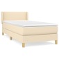 vidaXL Κρεβάτι Boxspring με Στρώμα Κρεμ 90x200 εκ.Υφασμάτινο