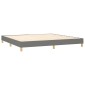 vidaXL Κρεβάτι Boxspring με Στρώμα Σκούρο Γκρι 200x200 εκ. Υφασμάτινο