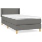 vidaXL Κρεβάτι Boxspring με Στρώμα Σκούρο Γκρι 90x200 εκ. Υφασμάτινο