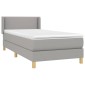 vidaXL Κρεβάτι Boxspring με Στρώμα Ανοιχτό Γκρι 100x200 εκ. Υφασμάτινο