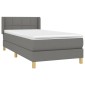 vidaXL Κρεβάτι Boxspring με Στρώμα Σκούρο Γκρι 80x200 εκ. Υφασμάτινο