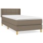 vidaXL Κρεβάτι Boxspring με Στρώμα Taupe 100 x 200 εκ. Υφασμάτινο