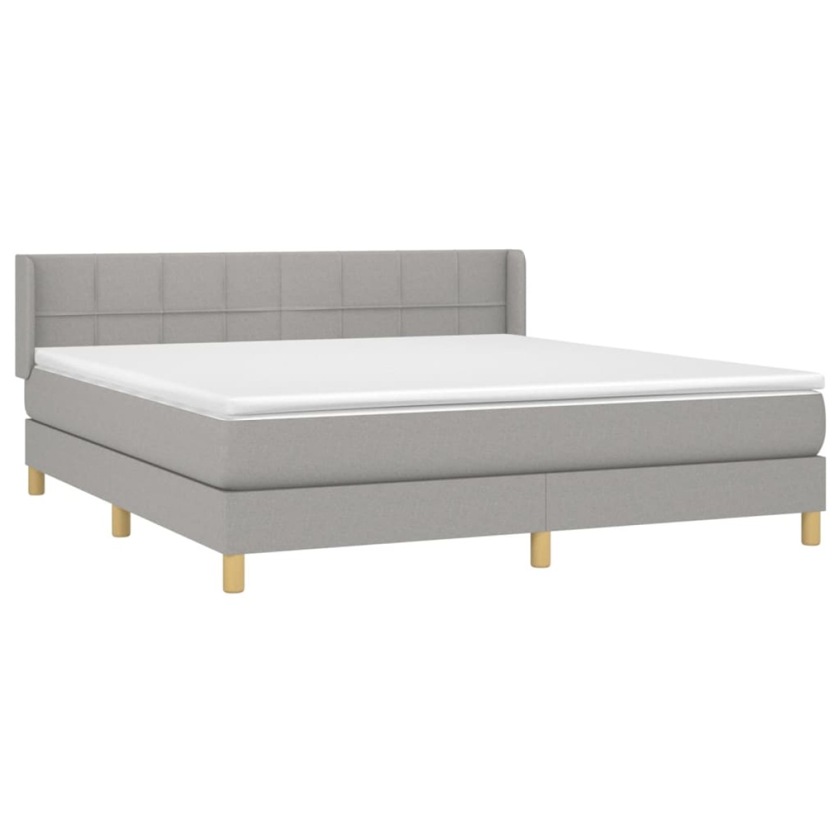 vidaXL Κρεβάτι Boxspring με Στρώμα Ανοιχτό Γκρι 180x200 εκ. Υφασμάτινο