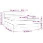 vidaXL Κρεβάτι Boxspring με Στρώμα Μαύρο 140x190 εκ. Υφασμάτινο