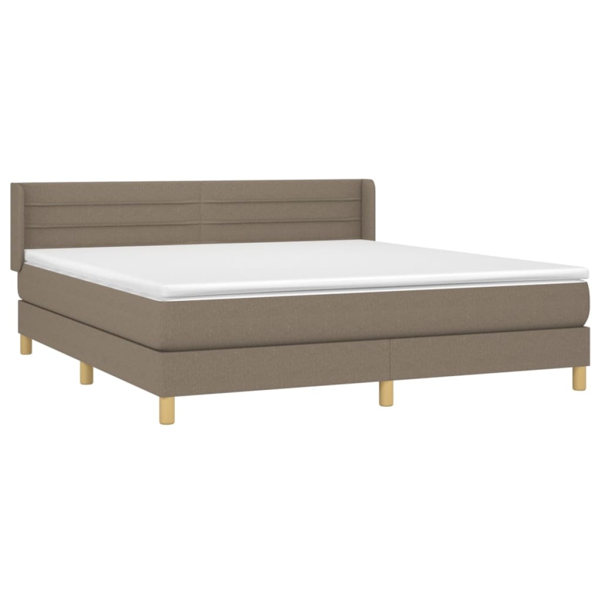 vidaXL Κρεβάτι Boxspring με Στρώμα Taupe 160x200 εκ. Υφασμάτινο