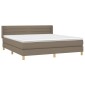 vidaXL Κρεβάτι Boxspring με Στρώμα Taupe 160x200 εκ. Υφασμάτινο