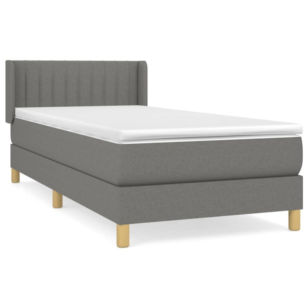 vidaXL Κρεβάτι Boxspring με Στρώμα Σκούρο Γκρι 80x200 εκ. Υφασμάτινο