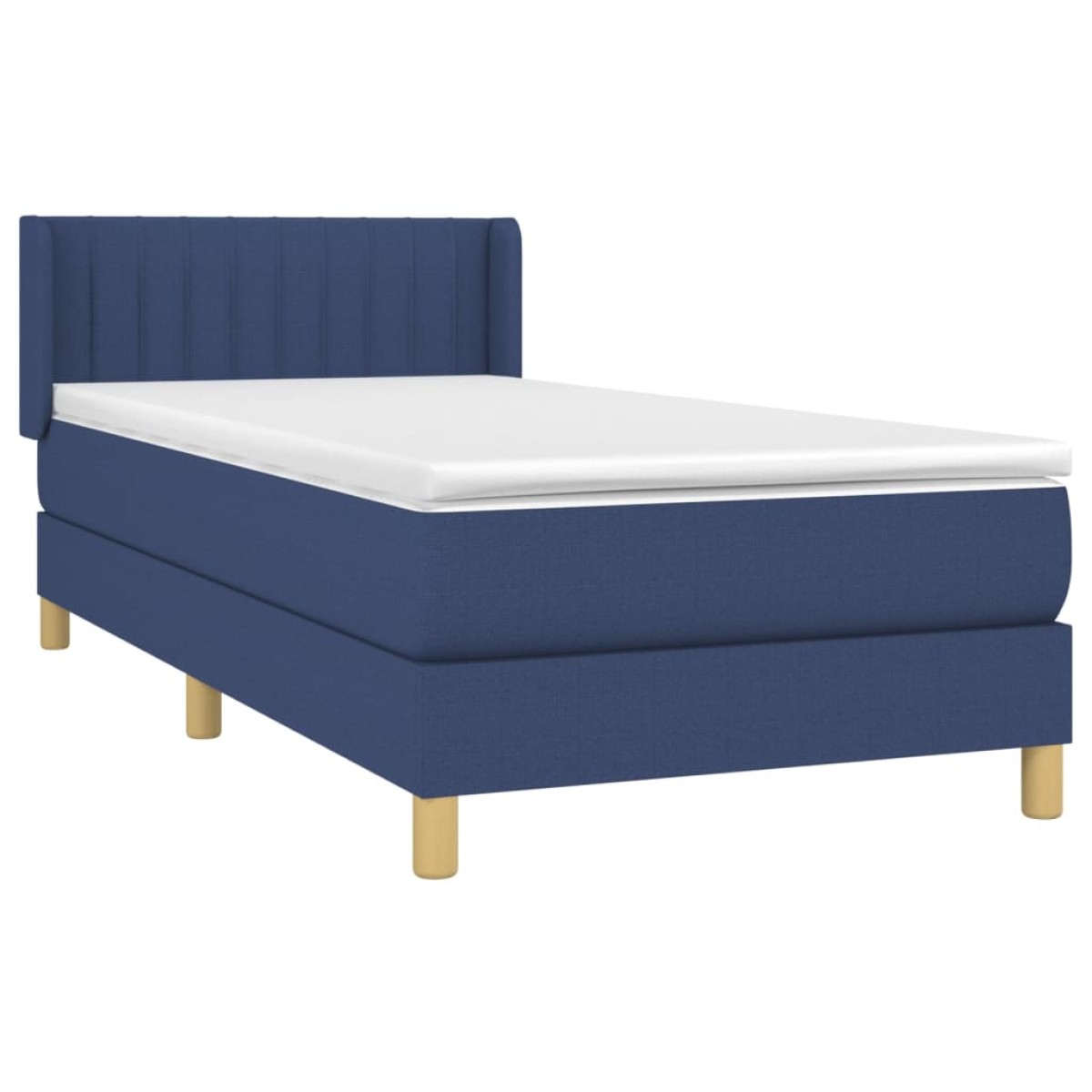 vidaXL Κρεβάτι Boxspring με Στρώμα Μπλε 100 x 200 εκ. Υφασμάτινο
