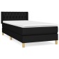 vidaXL Κρεβάτι Boxspring με Στρώμα Μαύρο 90x190 εκ.Υφασμάτινο