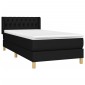 vidaXL Κρεβάτι Boxspring με Στρώμα Μαύρο 90x190 εκ.Υφασμάτινο