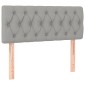 vidaXL Κρεβάτι Boxspring με Στρώμα Ανοιχτό Γκρι 90x200 εκ. Υφασμάτινο