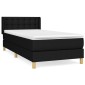 vidaXL Κρεβάτι Boxspring με Στρώμα Μαύρο 90x200 εκ. Υφασμάτινο