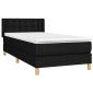vidaXL Κρεβάτι Boxspring με Στρώμα Μαύρο 90x200 εκ. Υφασμάτινο
