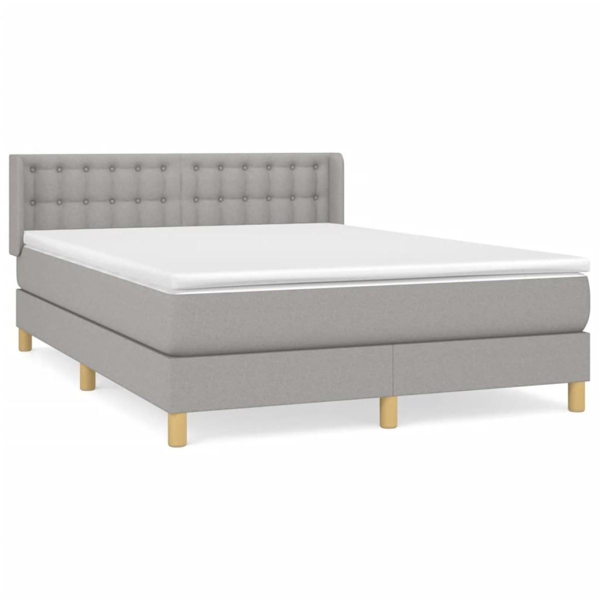 vidaXL Κρεβάτι Boxspring με Στρώμα Ανοιχτό Γκρι 140x200 εκ. Υφασμάτινο
