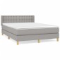 vidaXL Κρεβάτι Boxspring με Στρώμα Ανοιχτό Γκρι 140x200 εκ. Υφασμάτινο