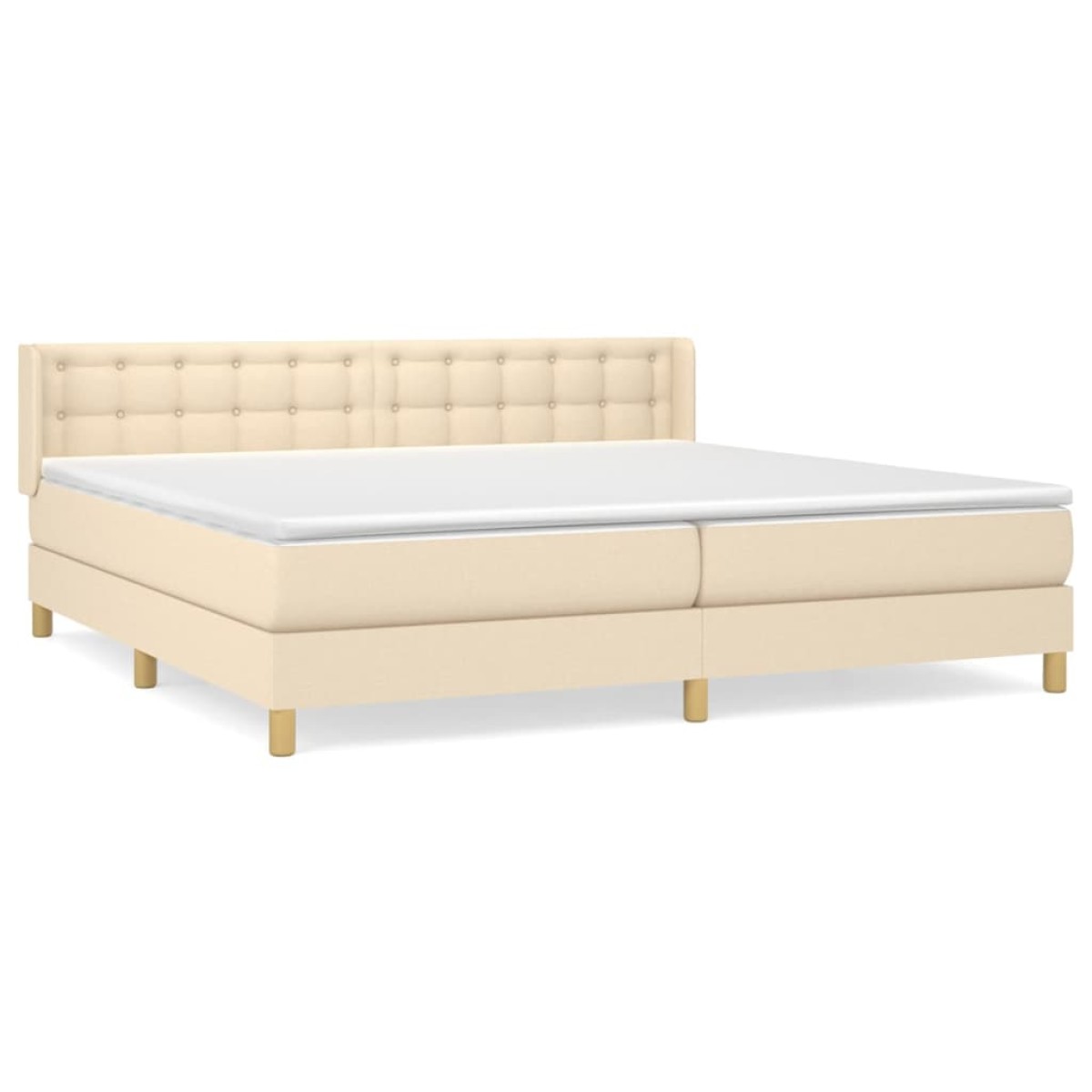 vidaXL Κρεβάτι Boxspring με Στρώμα Κρεμ 160x200 εκ. Υφασμάτινο