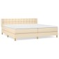 vidaXL Κρεβάτι Boxspring με Στρώμα Κρεμ 160x200 εκ. Υφασμάτινο