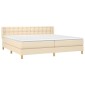 vidaXL Κρεβάτι Boxspring με Στρώμα Κρεμ 160x200 εκ. Υφασμάτινο