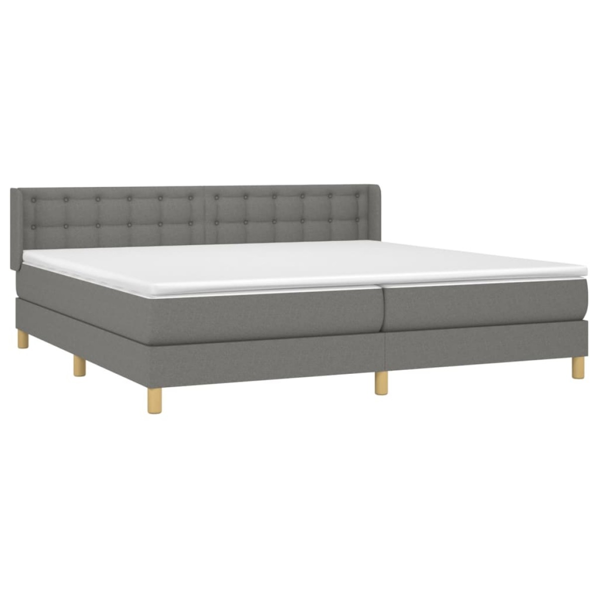 vidaXL Κρεβάτι Boxspring με Στρώμα Σκούρο Γκρι 180x200 εκ Υφασμάτιν