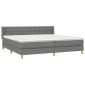 vidaXL Κρεβάτι Boxspring με Στρώμα Σκούρο Γκρι 180x200 εκ Υφασμάτιν