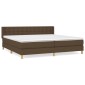 vidaXL Κρεβάτι Boxspring με Στρώμα Σκούρο Καφέ 180x200 εκ Υφασμάτινο