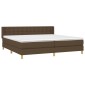 vidaXL Κρεβάτι Boxspring με Στρώμα Σκούρο Καφέ 180x200 εκ Υφασμάτινο