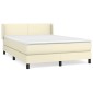 vidaXL Κρεβάτι Boxspring με Στρώμα Κρεμ 140x190εκ. από Συνθετικό Δέρμα