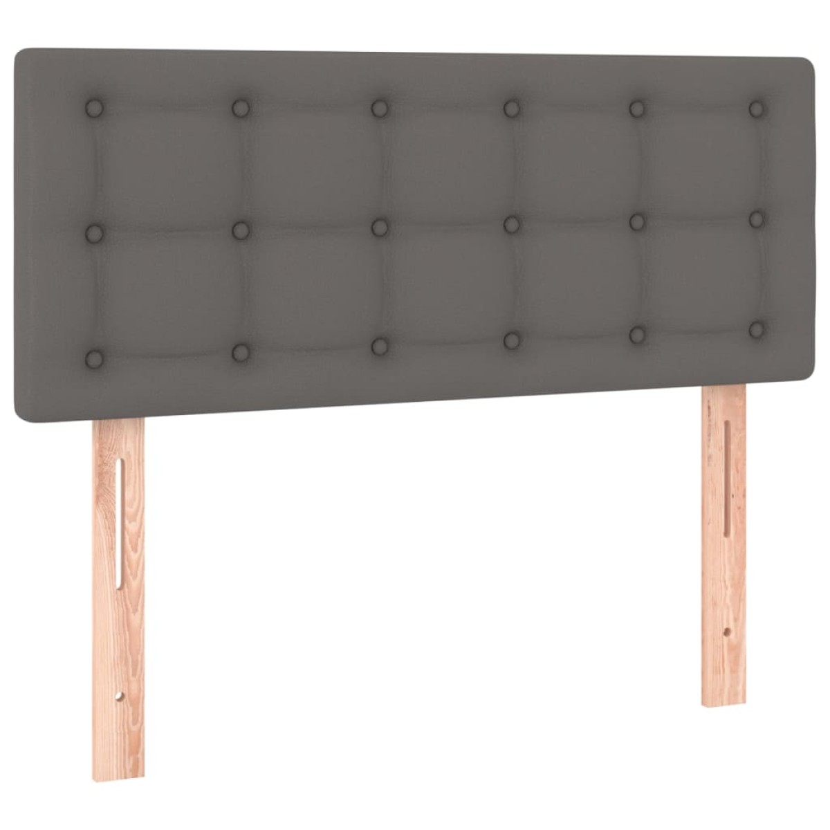 vidaXL Κρεβάτι Boxspring με Στρώμα Γκρι 100x200εκ. από Συνθετικό Δέρμα