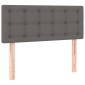 vidaXL Κρεβάτι Boxspring με Στρώμα Γκρι 100x200εκ. από Συνθετικό Δέρμα
